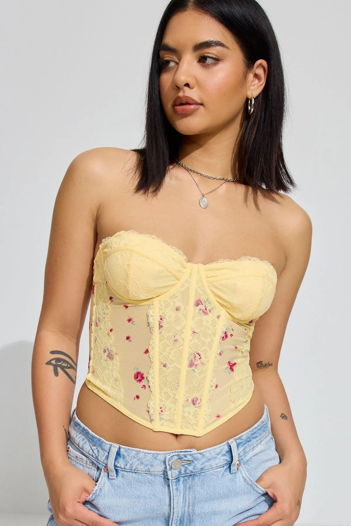 Chrishell Lace Mesh Bustier sold by Garage