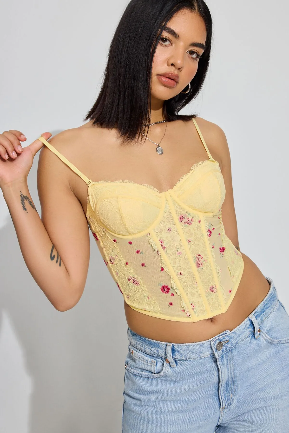 Chrishell Lace Mesh Bustier sold by Garage product image thumbnail 3