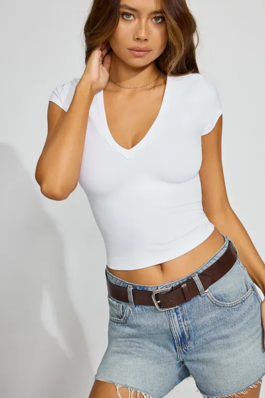 Sleek Deep V Neck T Shirt sold by Garage