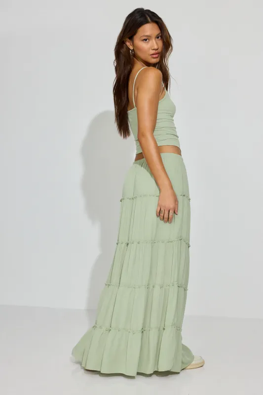 Tiered Maxi Skirt sold by Garage