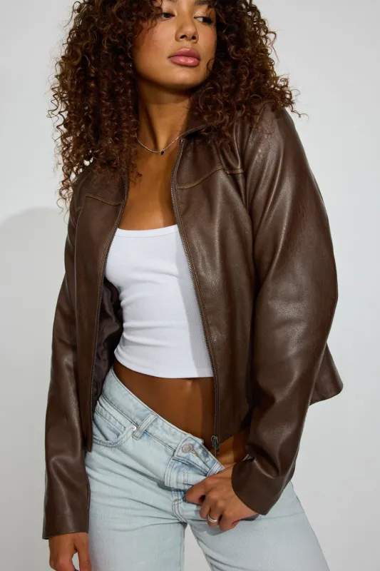 Faux Leather Worker Jacket sold by Garage