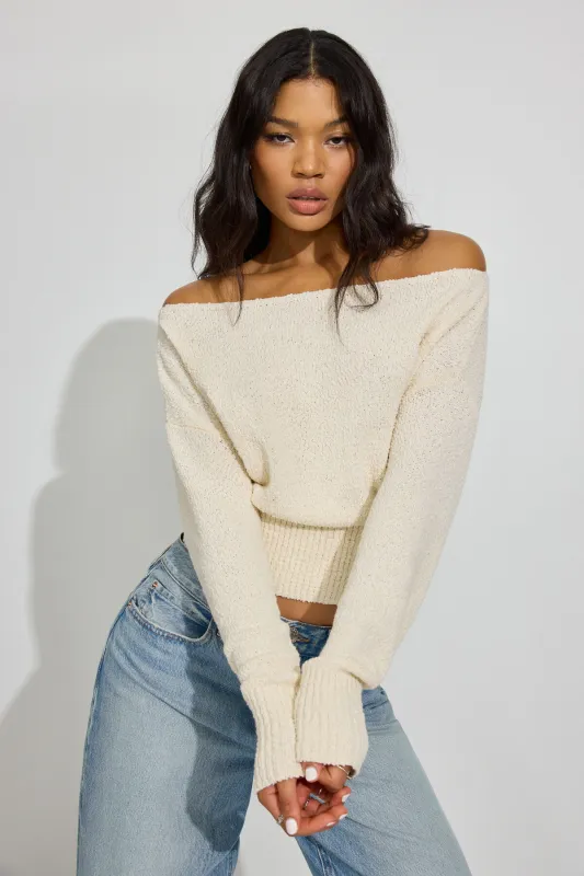 Bouclé Boat Neck Sweater sold by Garage