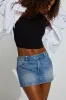 Denim Micro Skort sold by Garage