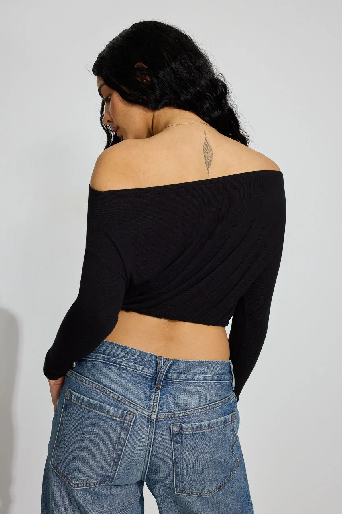 Serene Off Shoulder Long Sleeve Top sold by Garage product image thumbnail 4
