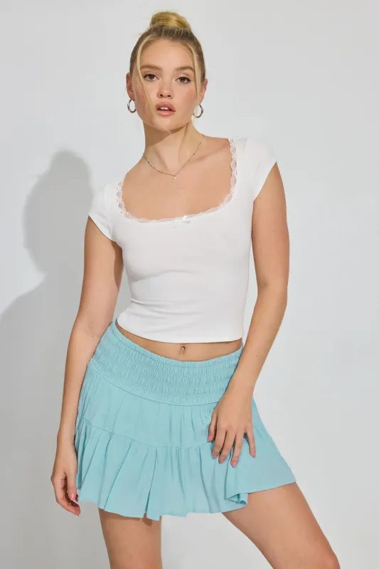 Smocked Mini Skort sold by Garage