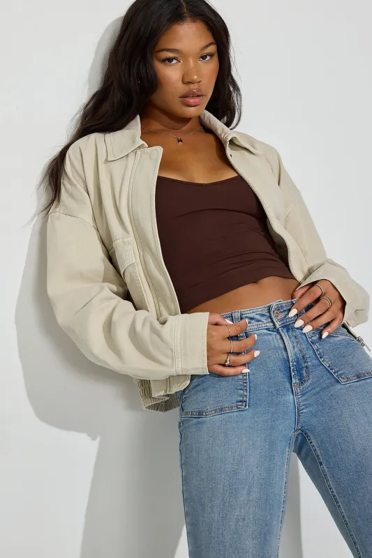 Twill Bomber Jacket sold by Garage
