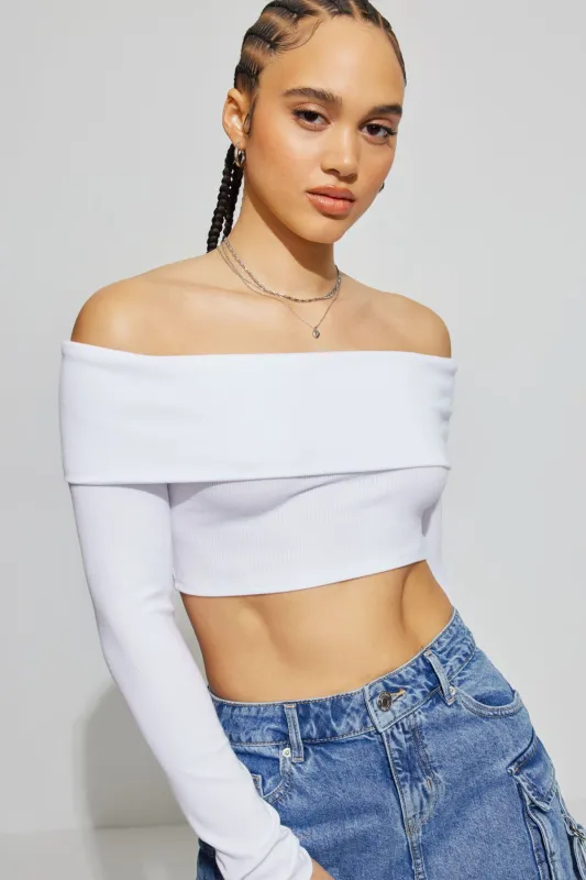 Kayla Foldover Off Shoulder Top sold by Garage