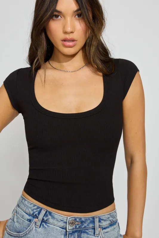 Scoop Neck Cap Sleeve T-Shirt sold by Garage