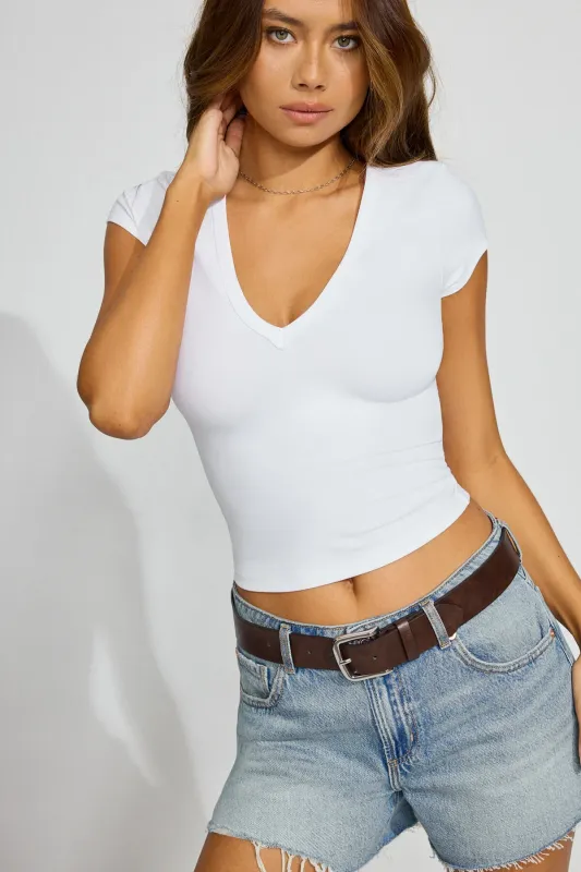 Sleek Deep V Neck T Shirt sold by Garage