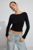 SexyCozy Boat Neck Long Sleeve Top sold by Garage