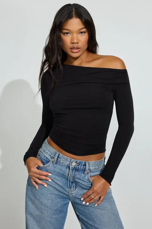 SexyCozy Asymmetric Long Sleeve Top sold by Garage