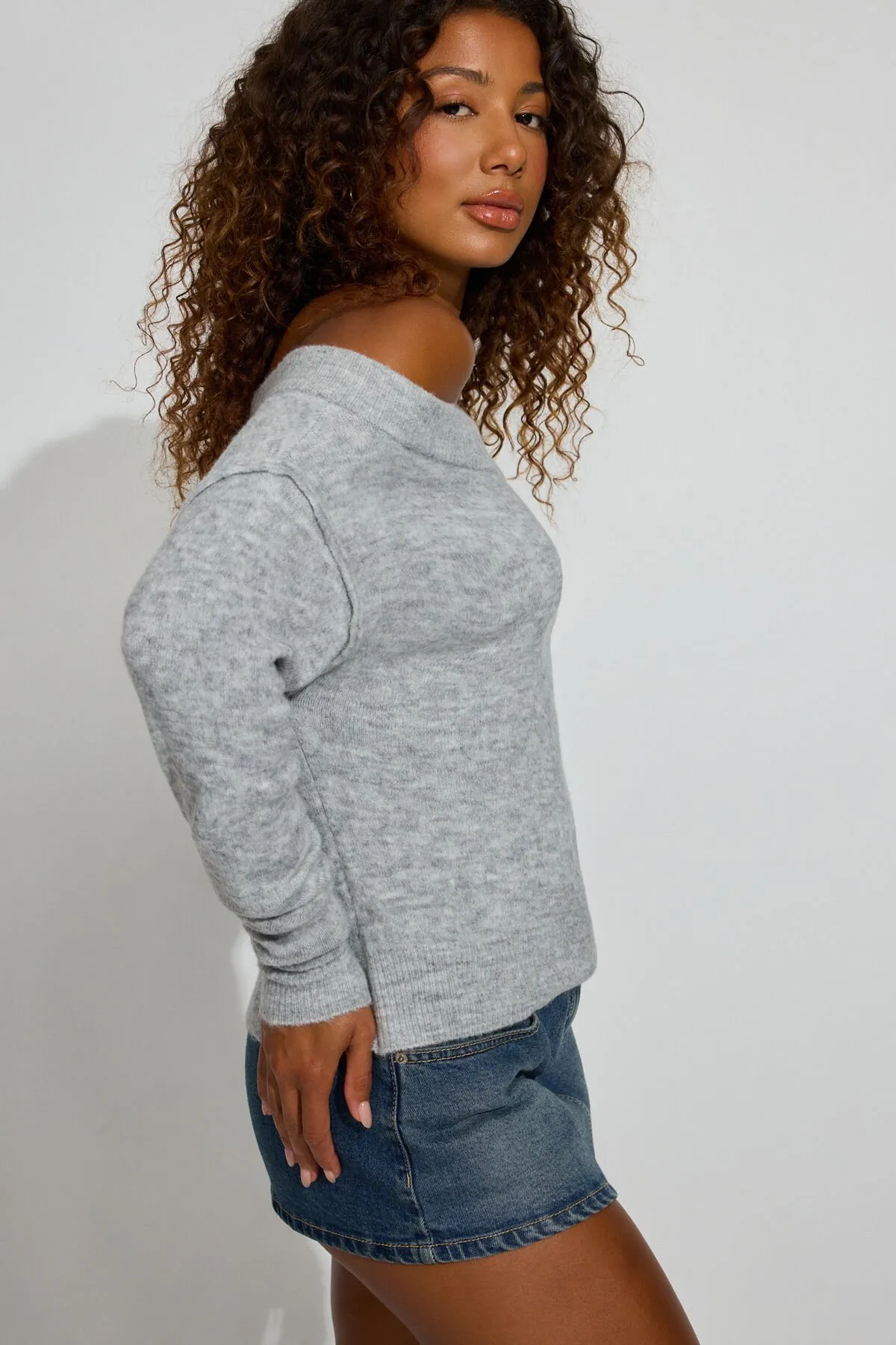 Long Sleeve Off Shoulder Bubble Sweater sold by Garage product image thumbnail 2