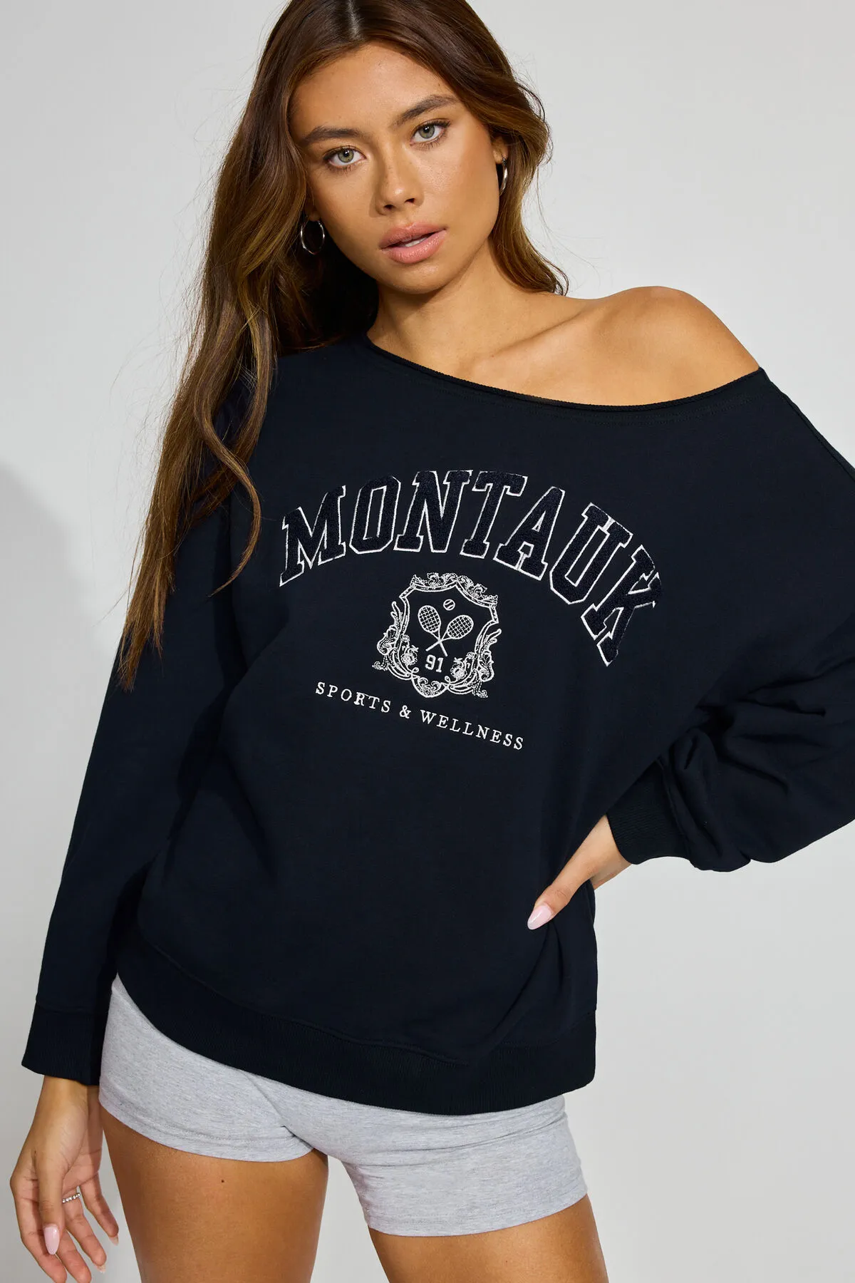 SoftTerry Off Shoulder Sweatshirt sold by Garage