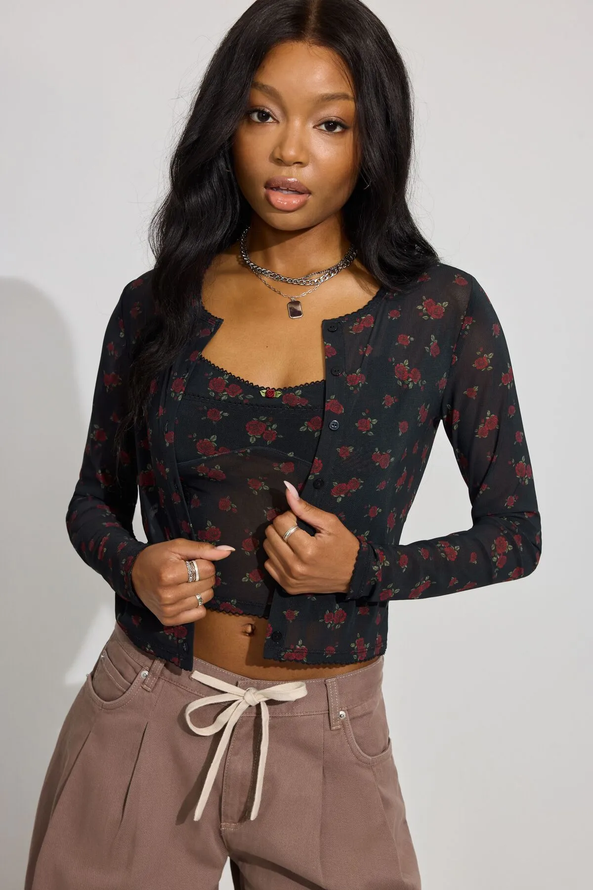 Sheer Mesh Cardigan sold by Garage