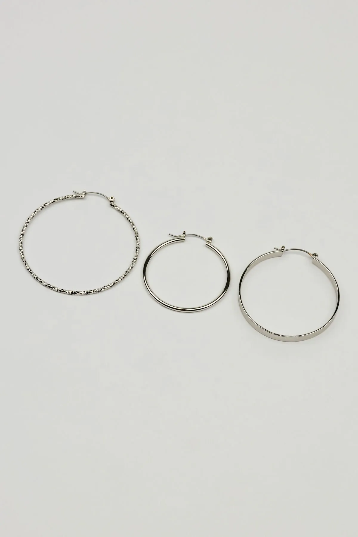 3 Pack Smooth & Textured Hoop Earrings sold by Garage product image thumbnail 2