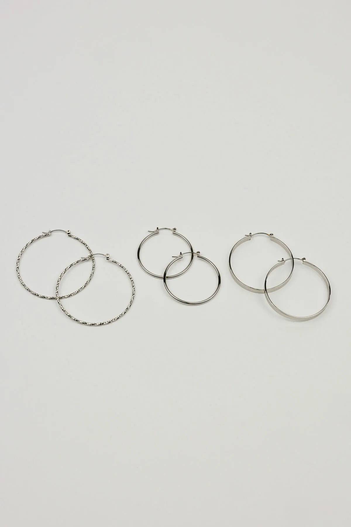 3 Pack Smooth & Textured Hoop Earrings sold by Garage product image thumbnail 3