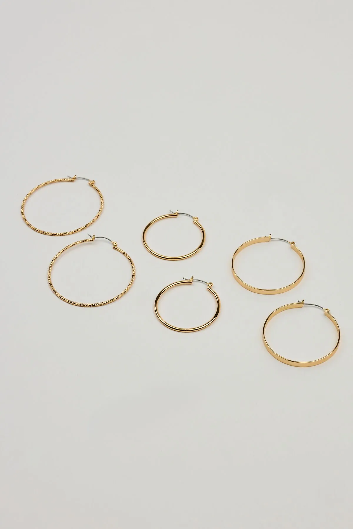 3 Pack Smooth & Textured Hoop Earrings sold by Garage product image thumbnail 3