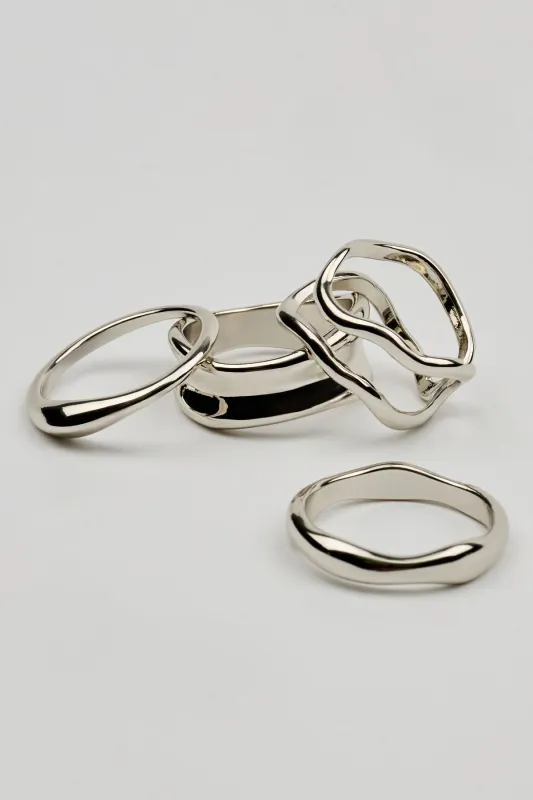 Set of 4 Wavy Minimal Rings sold by Garage