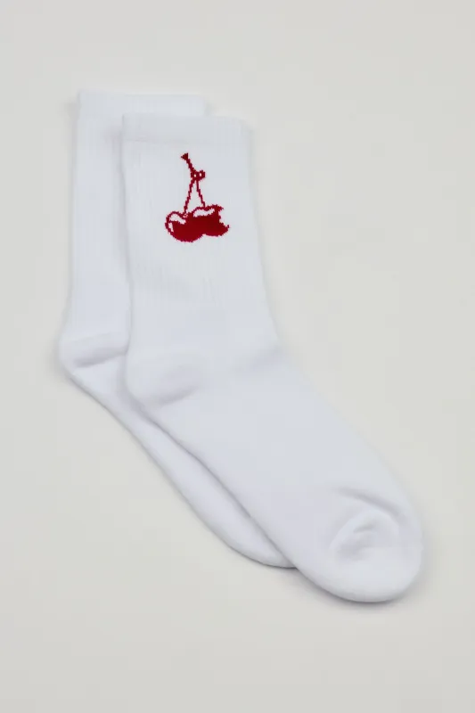 Sour Cherry Crew Socks sold by Garage