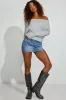 Spongy Relaxed Off Shoulder Sweater sold by Garage