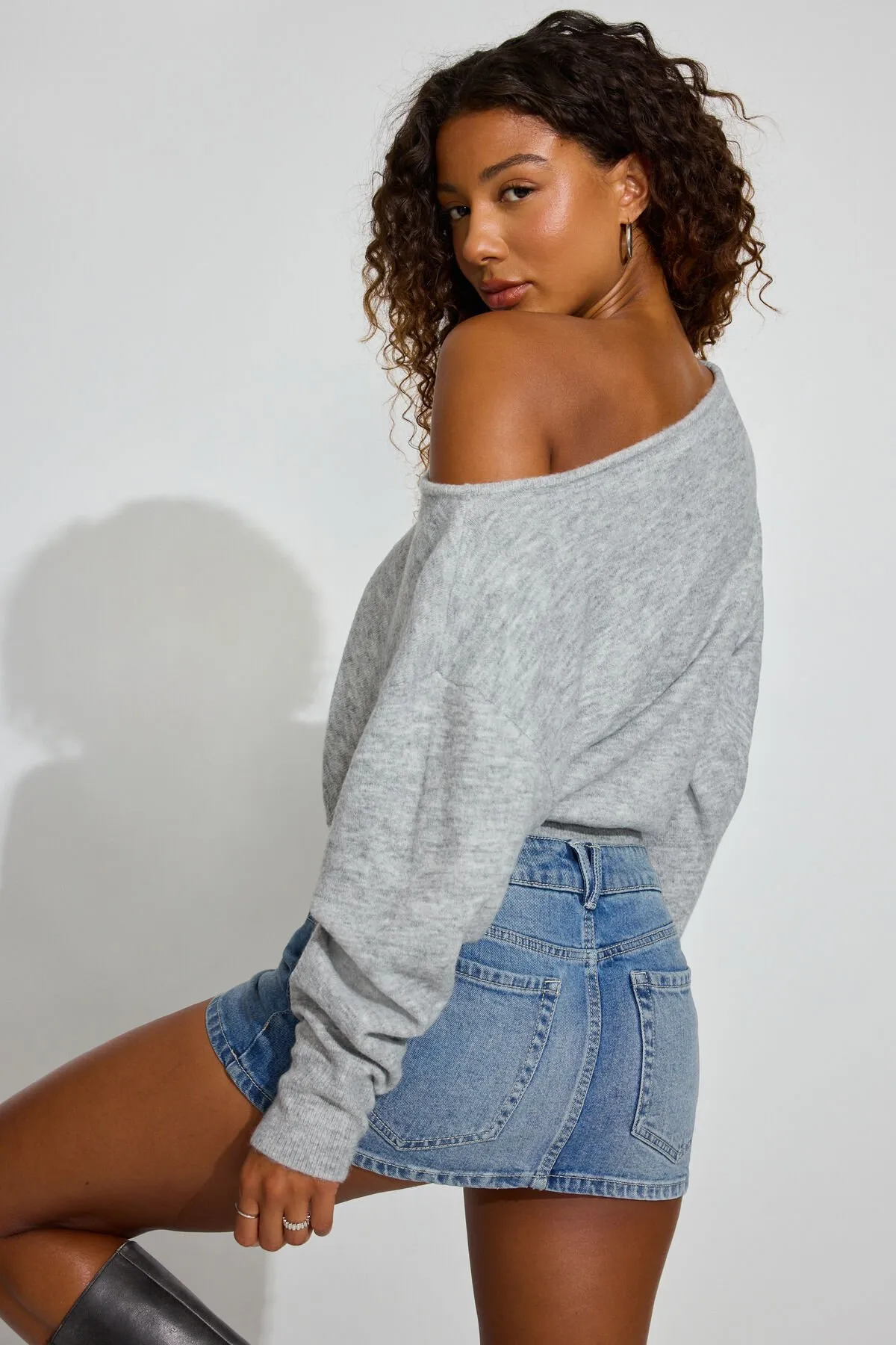 Spongy Relaxed Off Shoulder Sweater sold by Garage product image thumbnail 4
