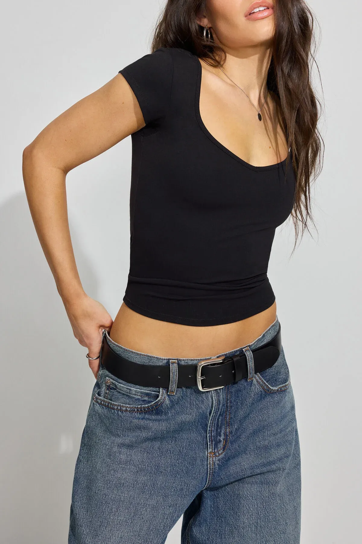 Sleek Sweetheart T-Shirt - Garage - Black - Women Clothing sold by Garage