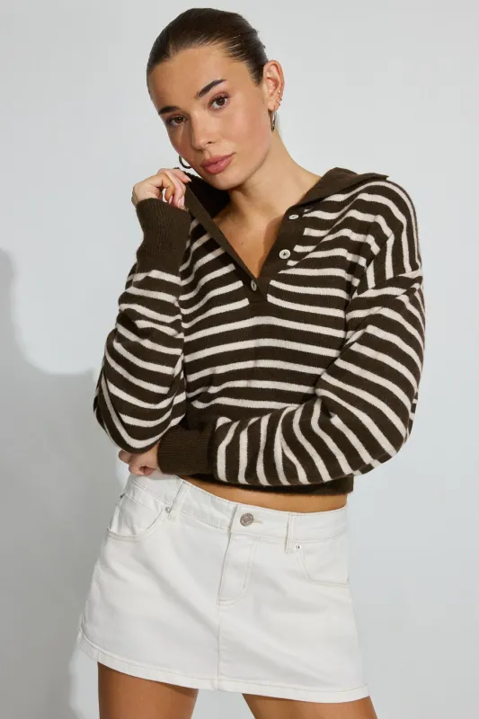 Long Sleeve Spongy Henley Sweater sold by Garage
