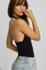 Sleek Plunge Halter Bodysuit sold by Garage