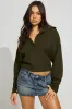 Long Sleeve Spongy Henley Sweater sold by Garage