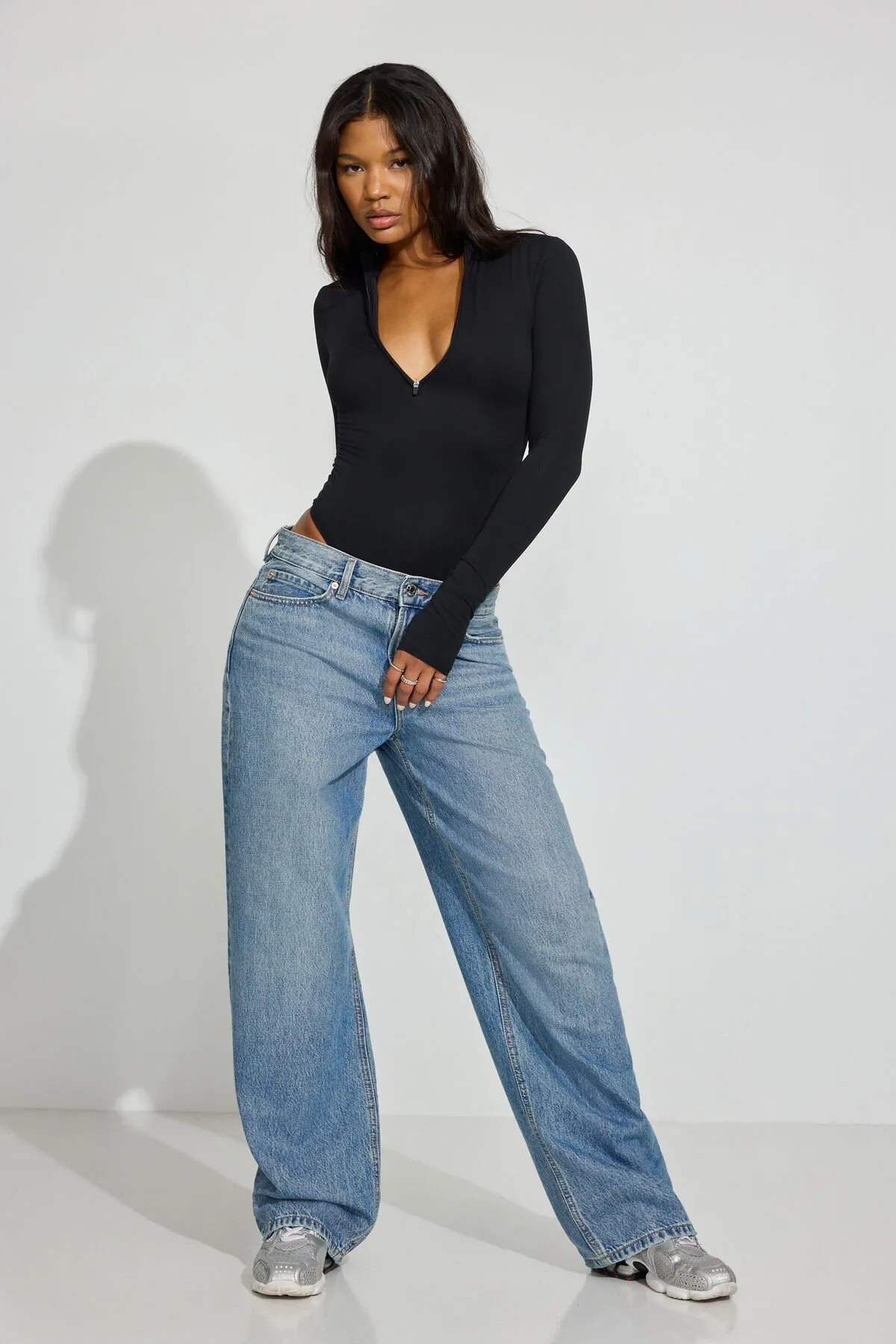 SoftActive Zip Up Long Sleeve Bodysuit sold by Garage product image thumbnail 3