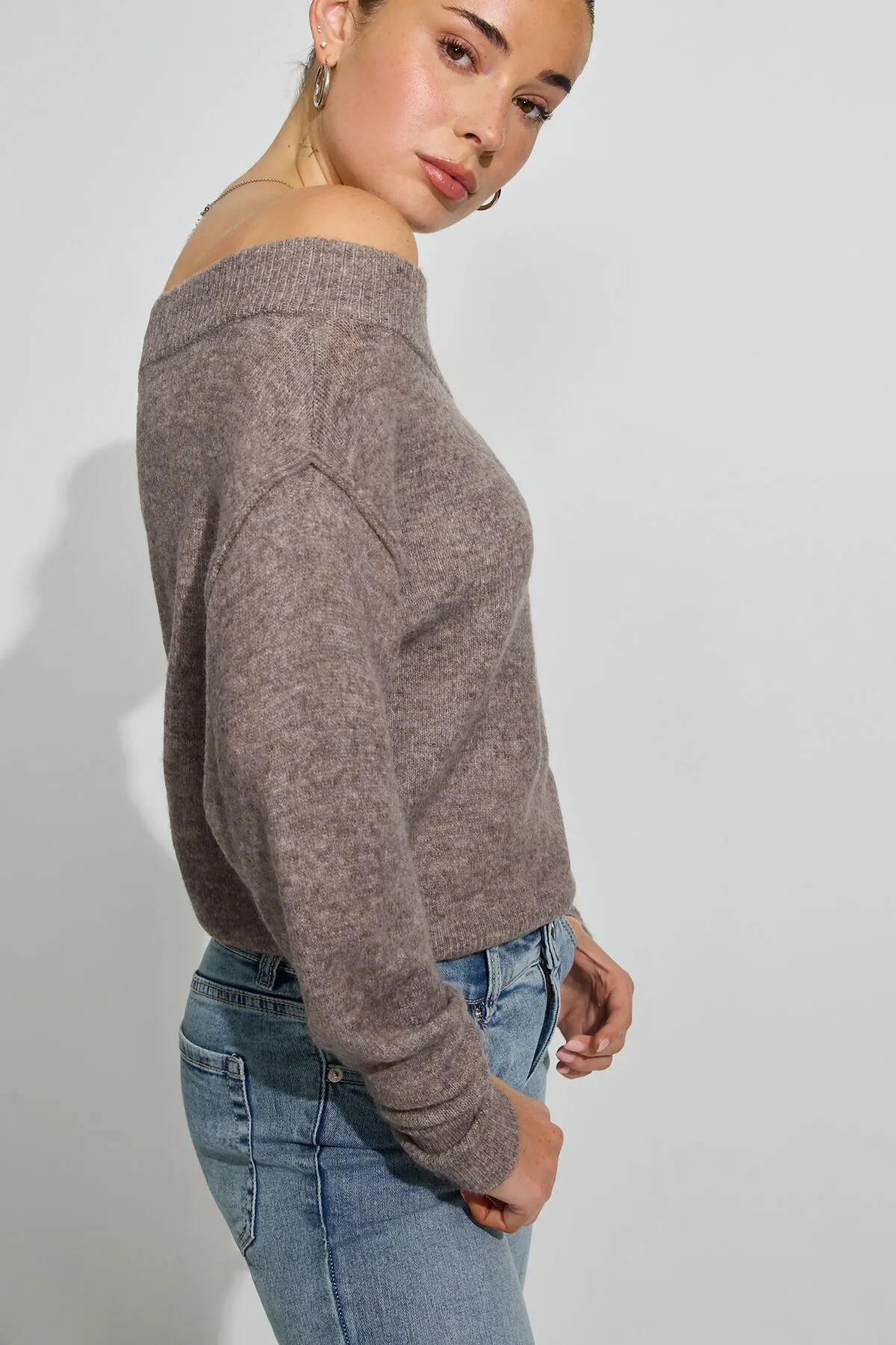 Long Sleeve Off Shoulder Bubble Sweater sold by Garage product image thumbnail 2