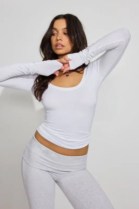 Smooth Scoop Neck Long Sleeve Top sold by Garage