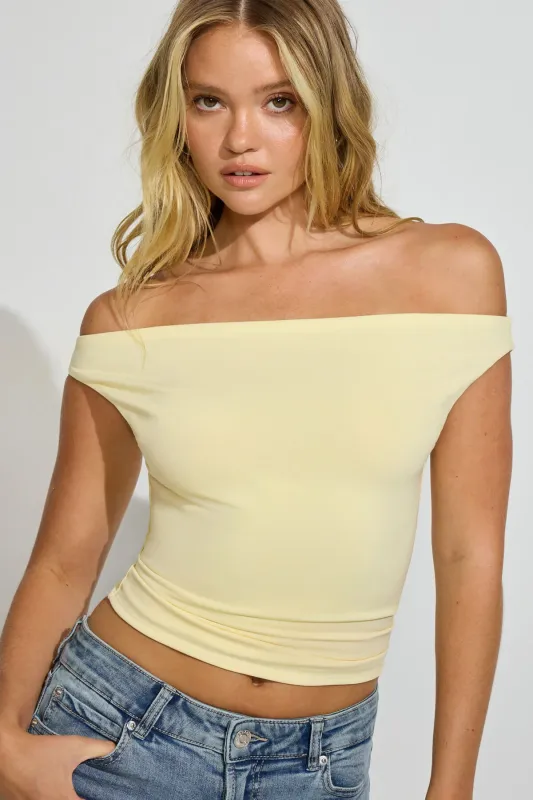 Clean Off Shoulder Top sold by Garage