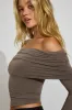 SexyCozy Off Shoulder Long Sleeve Top sold by Garage