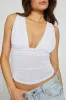 Plunge Ruched Mesh Top sold by Garage