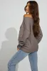 Spongy Relaxed Off Shoulder Sweater sold by Garage