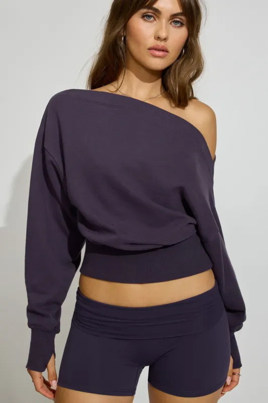 SoftTerry Rib Off Shoulder Sweater sold by Garage