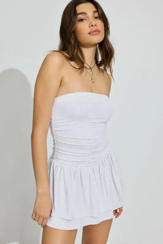 Flirty Hem Tube Romper Dress sold by Garage