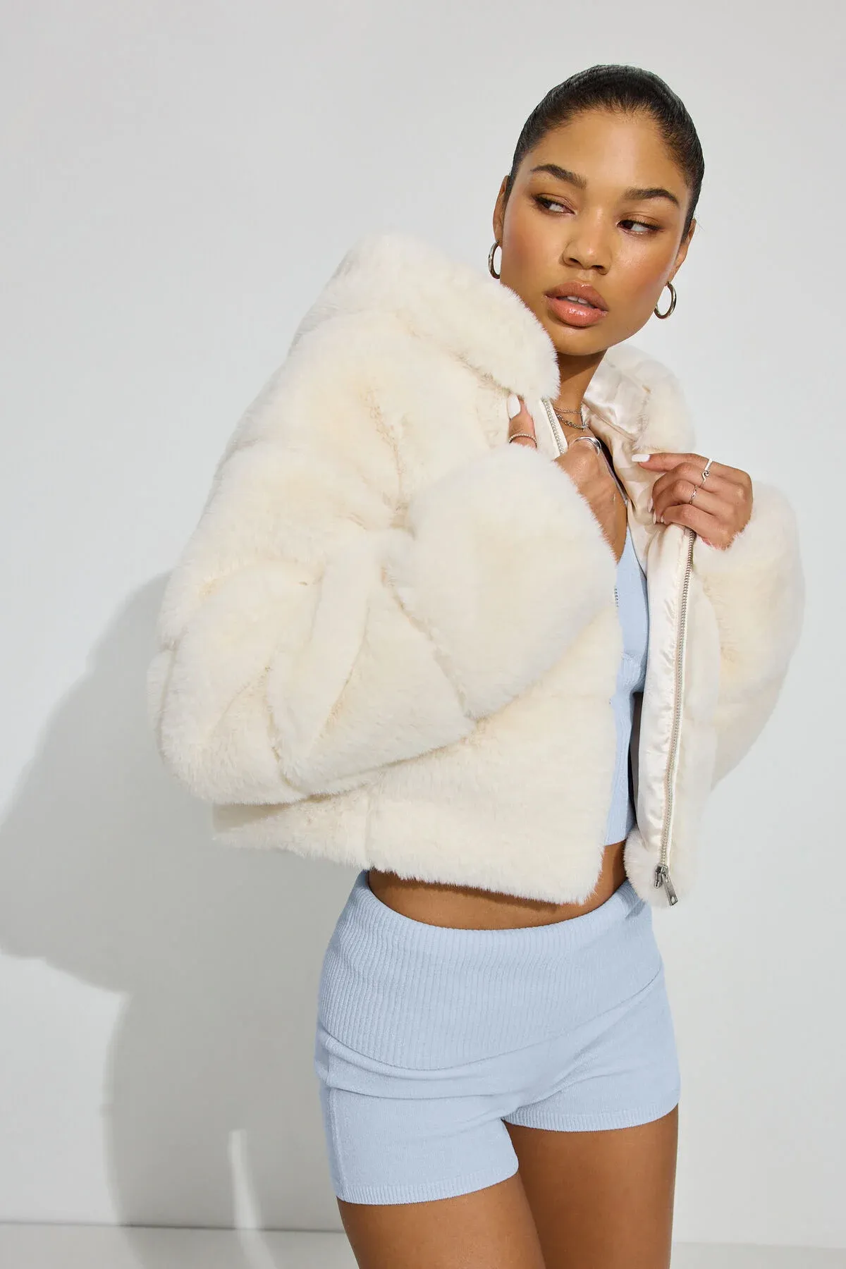 Faux-Fur Puffer Jacket sold by Garage
