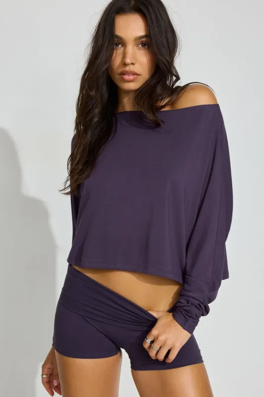 Smooth Oversized Long Sleeve Crop Top sold by Garage