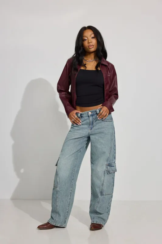Low Rise Baggy Cargo Jeans sold by Garage