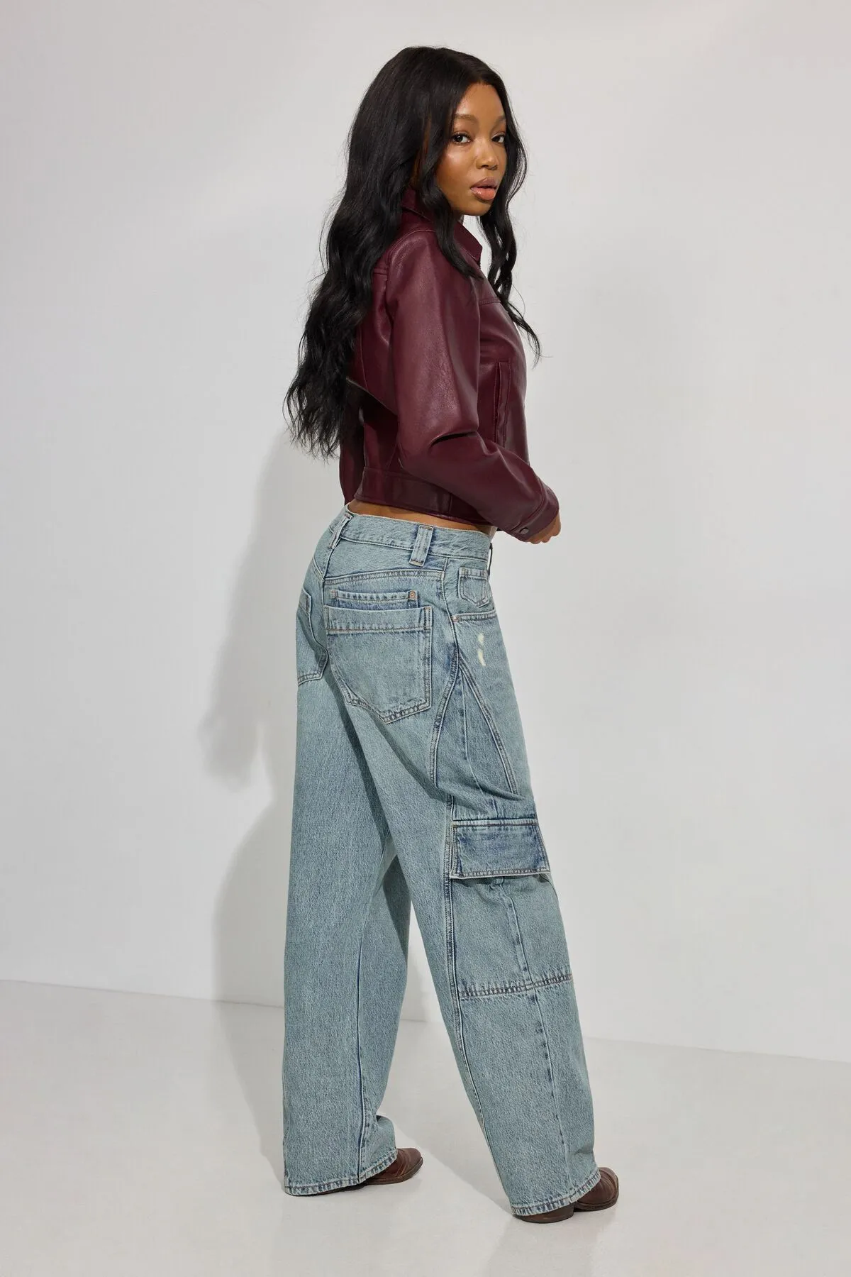 Low Rise Baggy Cargo Jeans sold by Garage product image thumbnail 3