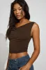 Draped Wide Boat Neck Top sold by Garage