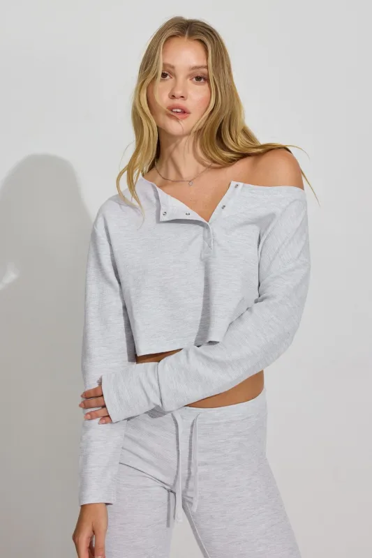 Waffle Off Shoulder Top sold by Garage