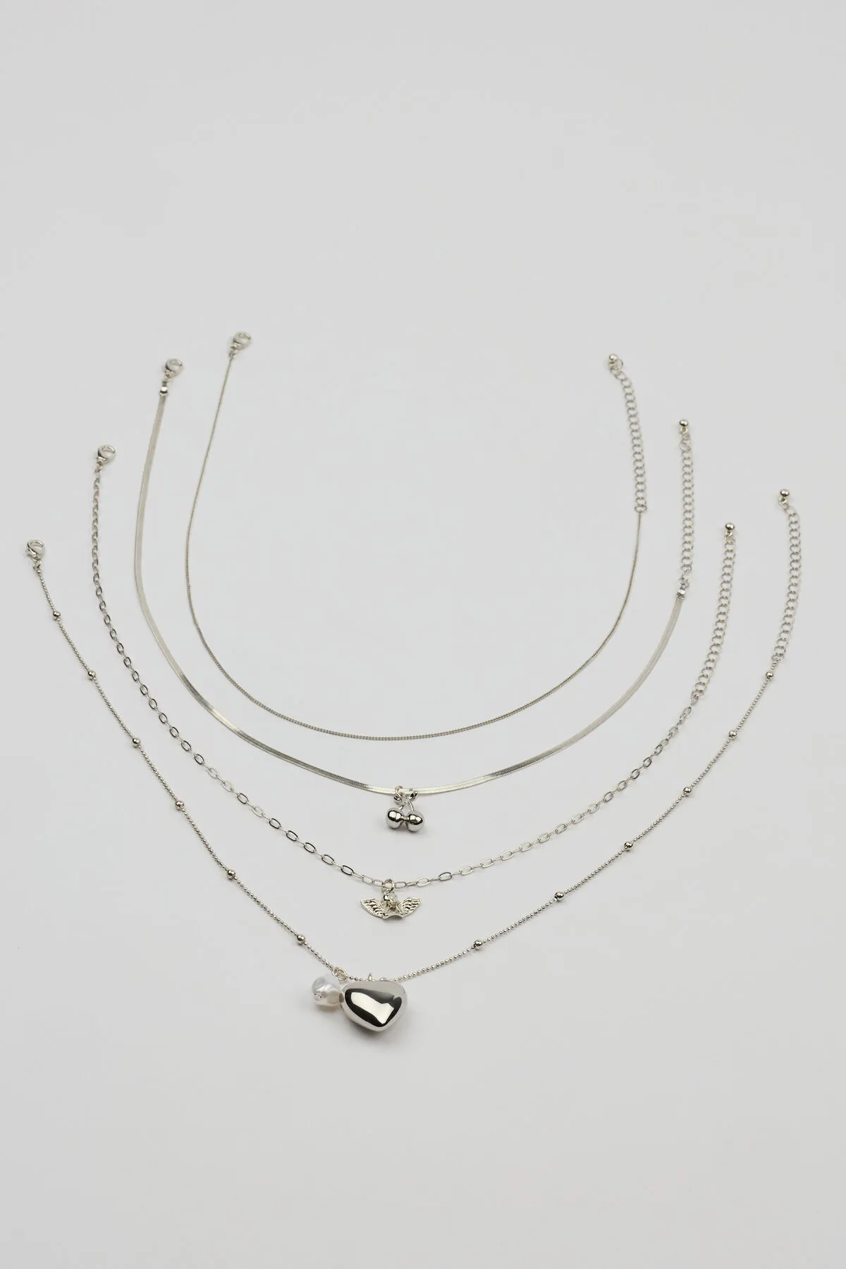 Set of 4 Angel and Cherry Pendant Necklaces - Garage - Grey - Women Clothing sold by Garage product image thumbnail 3