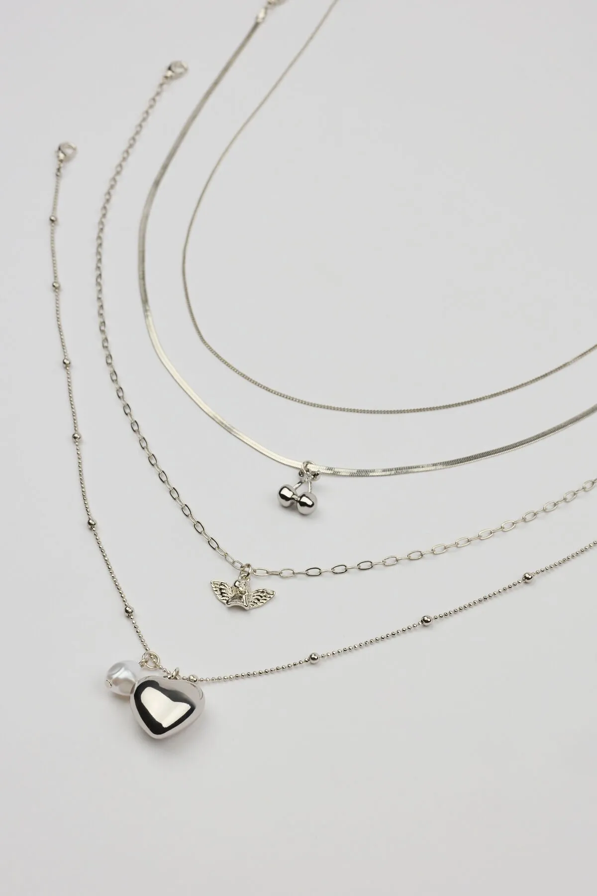 Set of 4 Angel and Cherry Pendant Necklaces - Garage - Grey - Women Clothing sold by Garage product image thumbnail 4