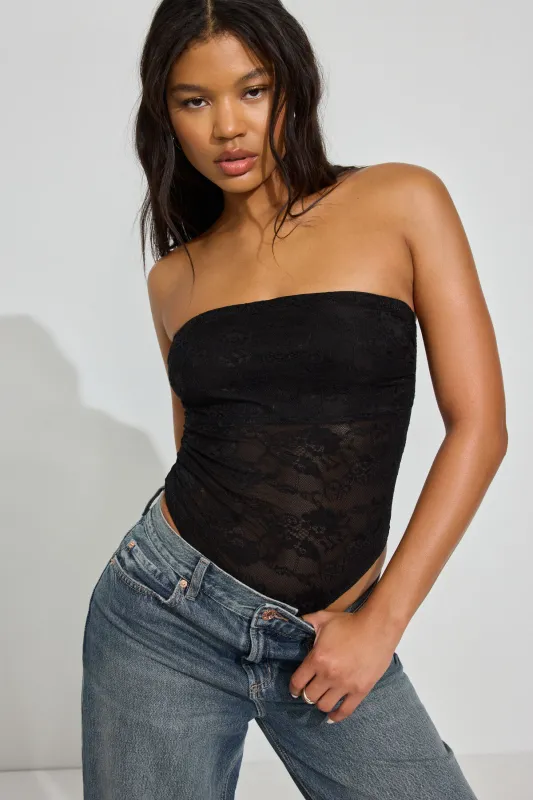 Lace Tube Bodysuit sold by Garage