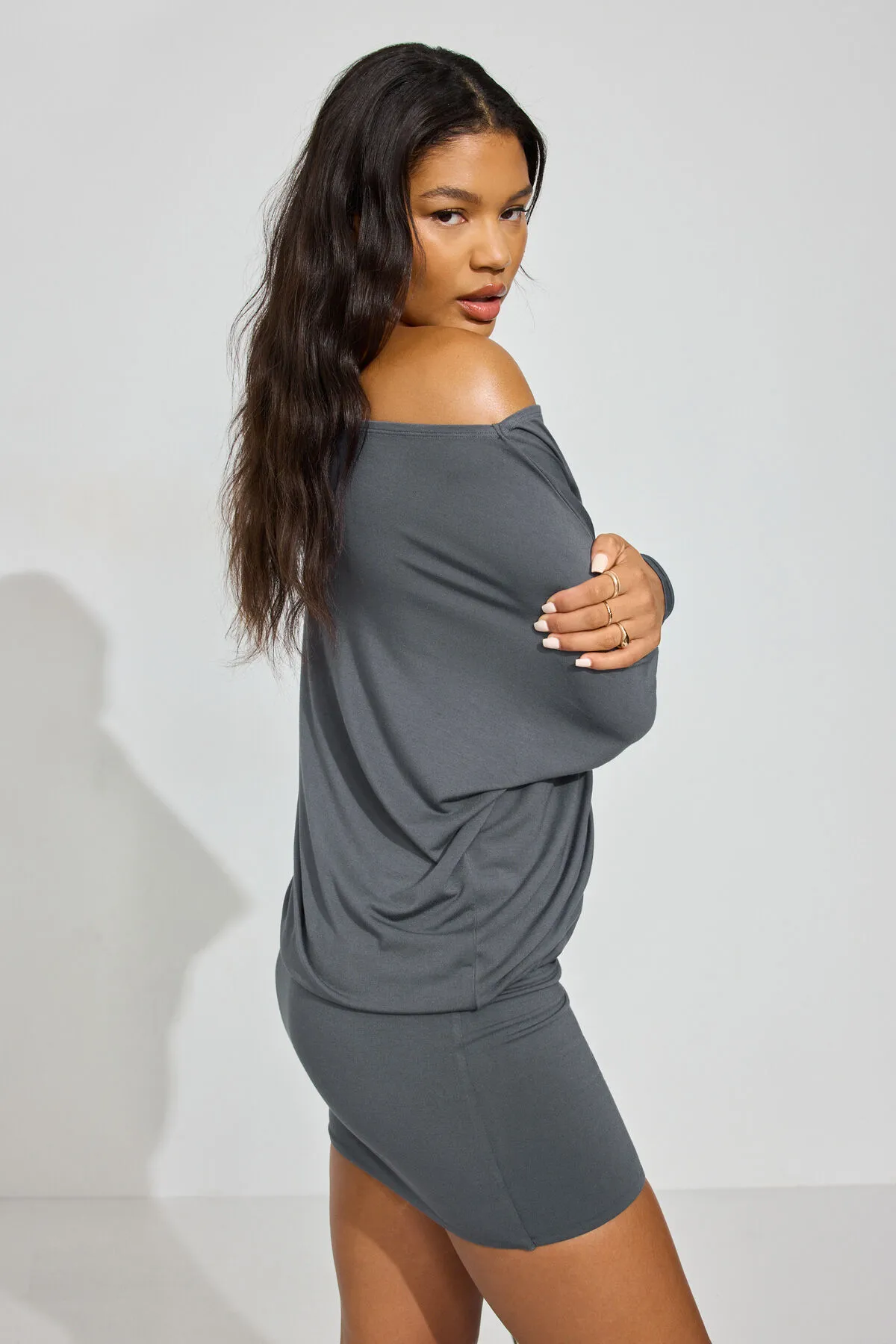 Long Sleeve Banded Bottom Dress sold by Garage product image thumbnail 2