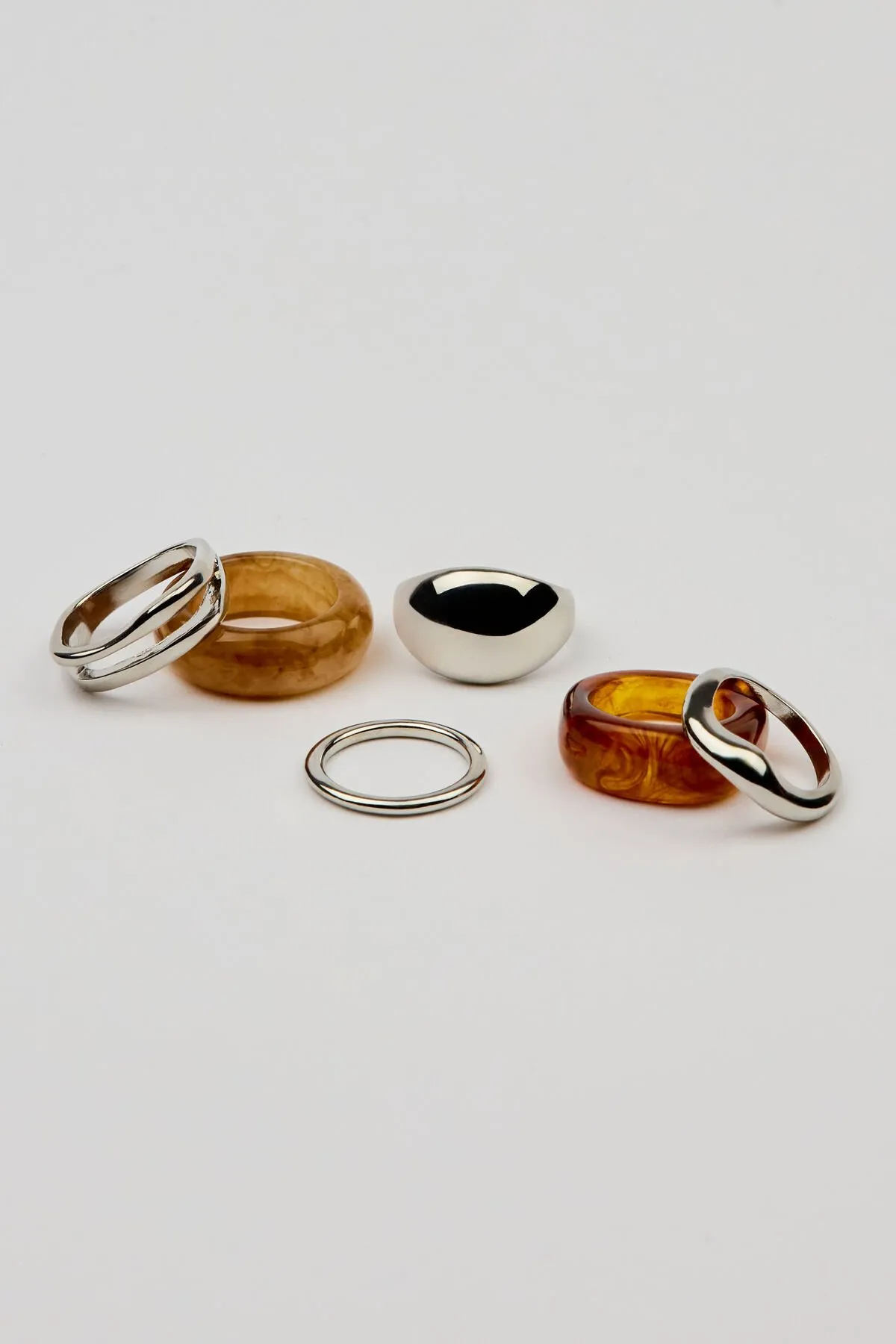 Set of 6 Resin & Dome Rings sold by Garage