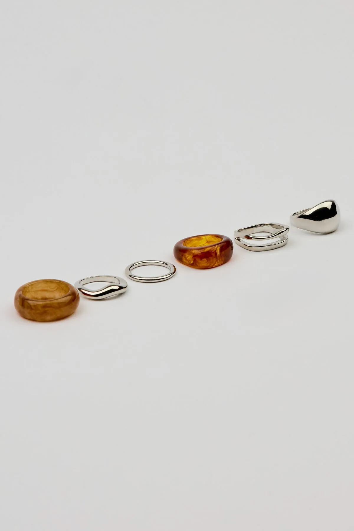 Set of 6 Resin & Dome Rings sold by Garage product image thumbnail 2